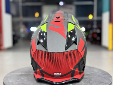 Шлем кроссовый HETOSHI XD1-51 цв. Черно-серо-красно-желтый матовый р. M 