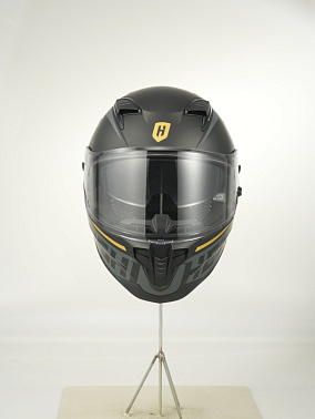 Шлем интеграл HETOSHI FF938 double visor Цв.Черно-серо-золотой Матовый р.L