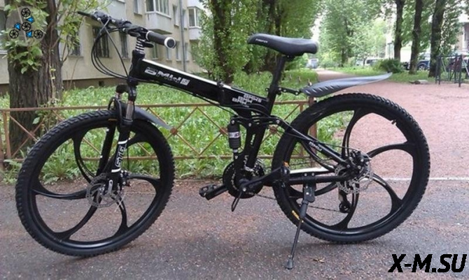 Велосипед на литых дисках стиль Ленд Ровер 6 лучей черный