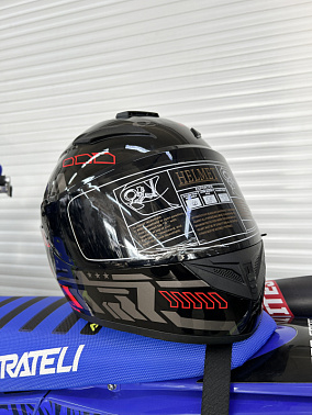 Шлем интеграл HETOSHI XD1-96 цв. Черно красный глянцевый  р. M