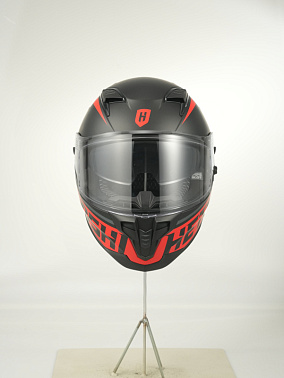 Шлем интеграл HETOSHI FF938 double visor Цв.Черно-красный Матовый р.XXL
