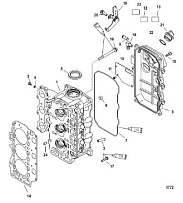 Головка цилиндра 4-Х ТАКТНОГО ПЛМ MERCURY 40 Серийный номер от 1C000001 до 1C049738