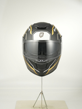 Шлем модуляр HETOSHI FF935 Shogun цв.Черно-бело-золотой  Матовый р.L
