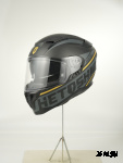 Шлем интеграл HETOSHI FF938 double visor Цв.Черно-серо-золотой Матовый р.XXL