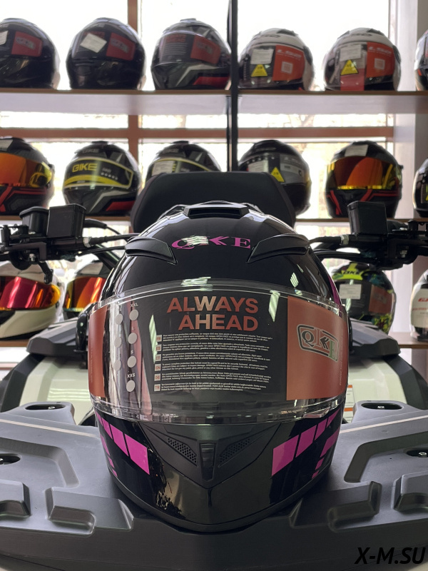 Шлем интеграл HETOSHI цв. Черный с розовыми вставками р.M