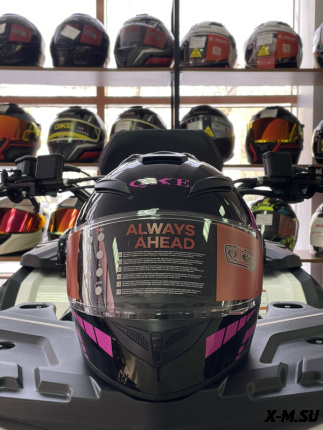 Шлем интеграл HETOSHI цв. Черный с розовыми вставками р.M