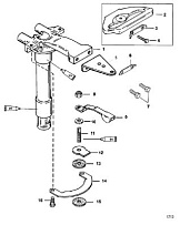 Поворотный кронштейн (Часть 2) 2-х тактного ПЛМ MERCURY 40 M Серийный номер от 0G760300 до 0T979999