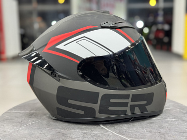 Шлем интеграл HETOSHI XD1-242 цв. Черно-серо-красный  р. M