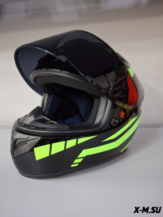 Шлем интеграл HETOSHI XD1-225 цв. Черно-зеленый  р. XXL