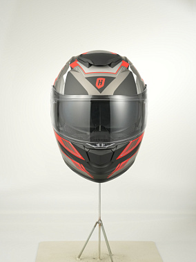 Шлем модуляр HETOSHI FF935 Shogun цв.Черно-серо-красный  Матовый  р.XL