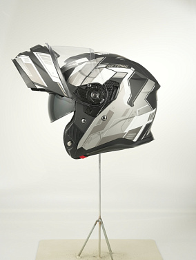 Шлем модуляр HETOSHI FF935 Shogun цв.Черно-серый  Матовый р.XL