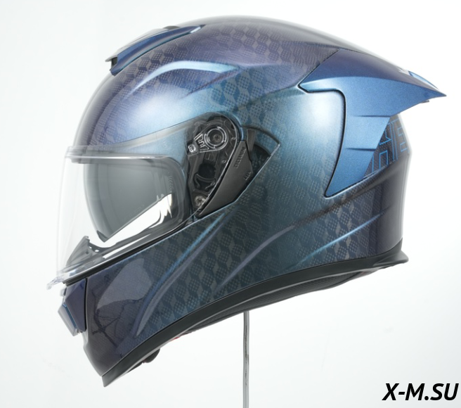 Шлем интеграл карбоновый HETOSHI FF936S CARBON 6K CUBIC CHAMELEON BLUE р.L