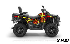 Наклейки Straite цв.Зеленый-сиреневый на Квадроцикл (комплект наклеек) AODES