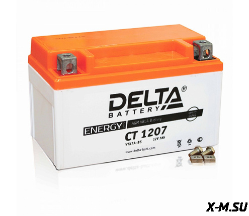 Аккумуляторная батарея 12V7Ah (150x86x94) (залитая, необслуж.) DELTA 