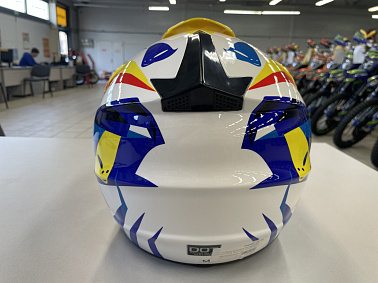 Шлем кроссовый HETOSHI UFD XD1-43 цв. Бело-сине-красно-желтый р. S