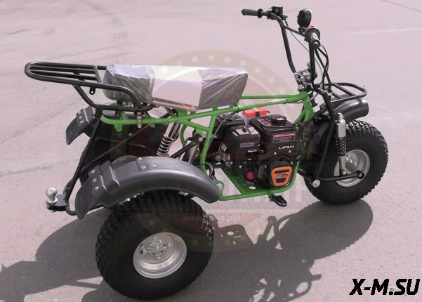 Трицикл ТРИТОН 2, САФАРИ 3LЕ-10 лс KP270E-R (длинное седло, сзади 2 амортизатора Урал)