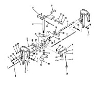Зажим и поворотный кронштейн в сборе 2-х тактного ПЛМ MERCURY 40 M Серийный номер от 8064750 и выше