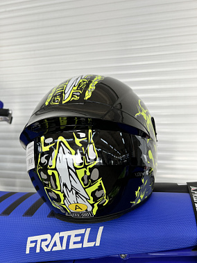 Шлем интеграл HETOSHI XD1-97 цв. Черно зеленый глянцевый  р. XL