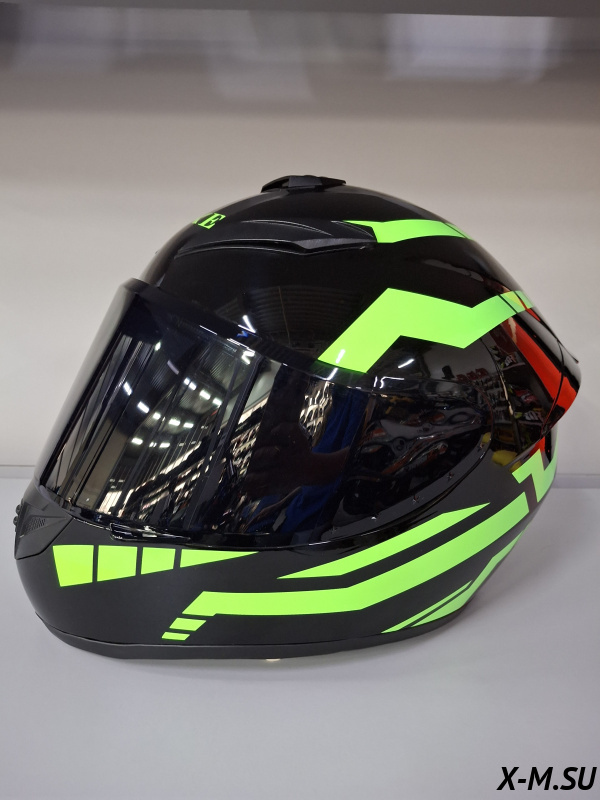 Шлем интеграл HETOSHI XD1-225 цв. Черно-зеленый  р. M