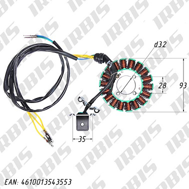Статор генератора 157FMI, 162FMJ, 166FMM (CG, CB) (18 кат.) 