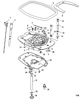 Переходная пластина 4-Х ТАКТНОГО ПЛМ MERCURY 40 Серийный номер от 1C000001 до 1C049738