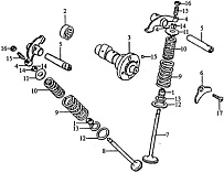 Клапаны, распределительный вал ДВИГАТЕЛЯ Racer RC300-GY8 Ranger, RC300CS Skyway 170FMN 300 cc