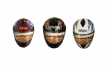 Шлем интеграл "Safelead" HF-150 NEW белый (BG) бургунди (DT) черный (Q30)