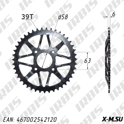 Звезда ведомая (520-39T) (4x63) d58; KAYO T2
