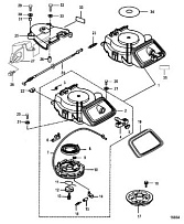 Ручной стартер 4-Х ТАКТНОГО ПЛМ MERCURY 30 Серийный номер от 0R106999 и выше