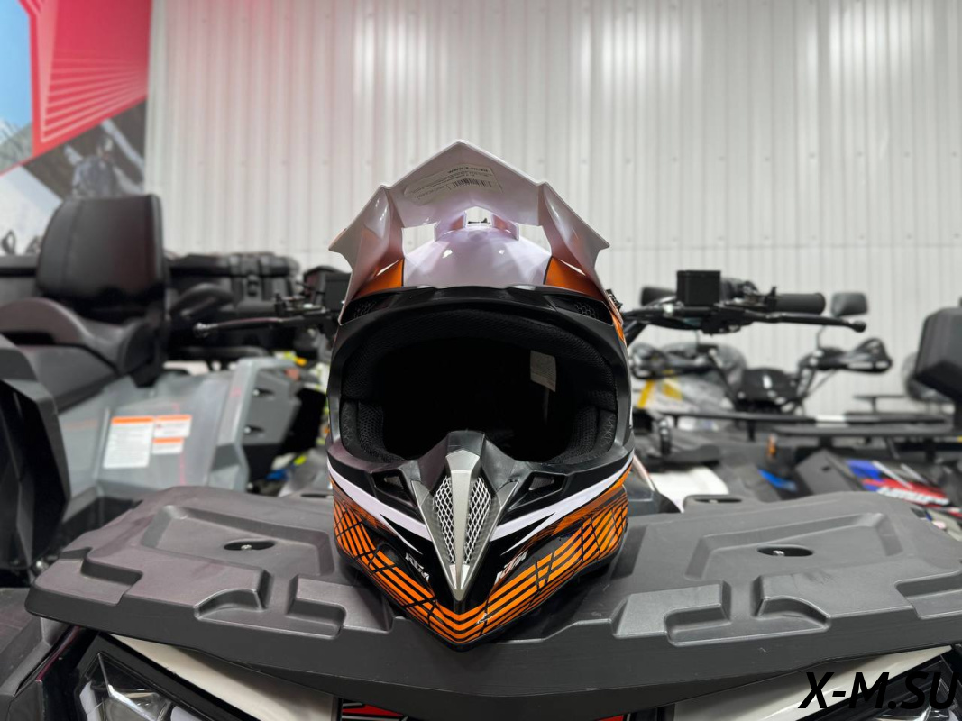 Шлем кроссовый HETOSHI AD2-3 цв. Бело-оранжевый р. XXL