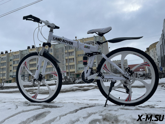 Велосипед на литых дисках стиль Ленд Ровер 6 лучей белый