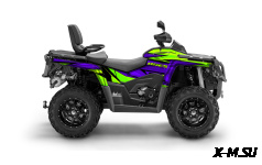 Наклейки Straite цв.Зеленый-сиреневый на Квадроцикл (комплект наклеек) AODES