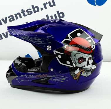 Шлем кроссовый Avantis Game 12, Синий