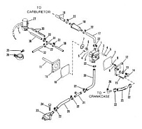 Топливный насос (белый или красный) 2-Х ТАКТНОГО ПЛМ MERCURY 55 Серийный номер от 9741042 до 9885344