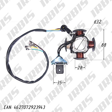 Статор генератора 157FMI, 162FMJ, 166FMM (CG, CB) (4 кат.) 