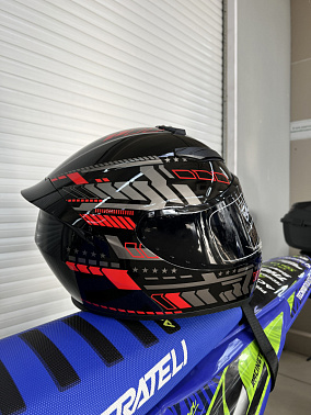 Шлем интеграл HETOSHI XD1-96 цв. Черно красный глянцевый  р. XXL