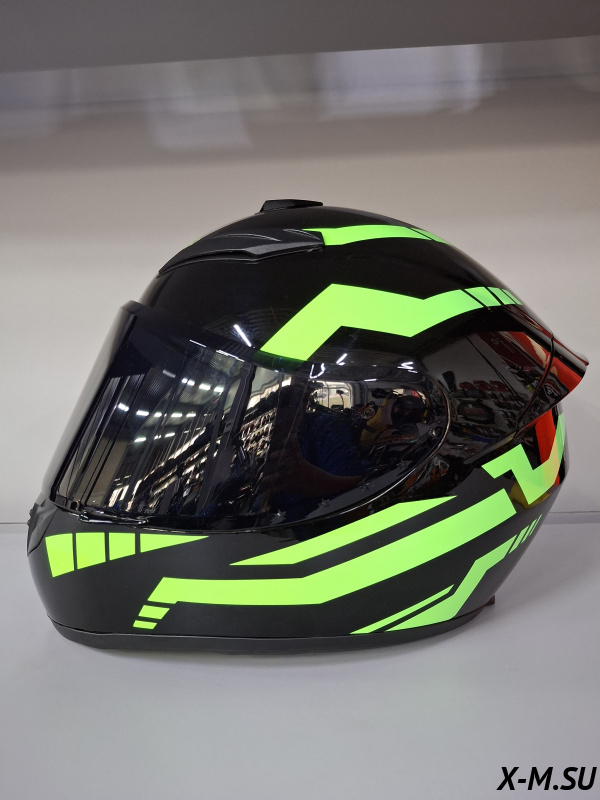 Шлем интеграл HETOSHI XD1-225 цв. Черно-зеленый  р. M