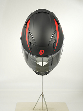 Шлем интеграл HETOSHI FF938 double visor Цв.Черно-красный Матовый р.XXL