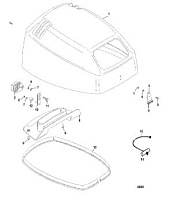 Верх капота 4-Х ТАКТНОГО ПЛМ MERCURY F15 Серийный номер от 0G760300 до 1B226999