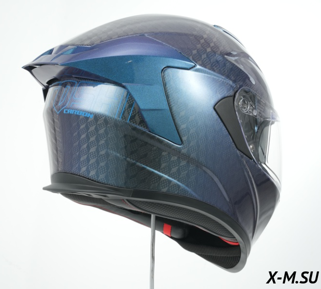 Шлем интеграл карбоновый HETOSHI FF936S CARBON 6K CUBIC CHAMELEON BLUE р.XL