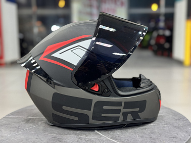 Шлем интеграл HETOSHI XD1-242 цв. Черно-серо-красный  р. M