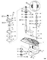 Корпус шестерни, приводной вал, короткий - 2:1 передаточное число 4-Х ТАКТНОГО ПЛМ MERCURY 40 Серийный номер от 1C000001 до 1C049738