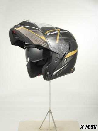 Шлем модуляр HETOSHI FF935 Shogun цв.Черно-бело-золотой  Матовый р.M