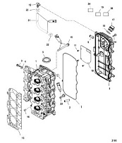 Головка цилиндра 4-Х ТАКТНОГО ПЛМ MERCURY 50 Серийный номер от 0T409000 до 1B344306