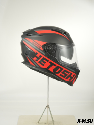 Шлем интеграл HETOSHI FF938 double visor Цв.Черно-красный Матовый р.XL