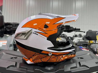 Шлем кроссовый HETOSHI AD2-3 цв. Бело-оранжевый р. XL