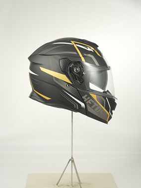 Шлем модуляр HETOSHI FF935 Shogun цв.Черно-бело-золотой  Матовый р.L