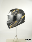 Шлем модуляр HETOSHI FF935 Shogun цв.Черно-бело-золотой  Матовый р.XXL