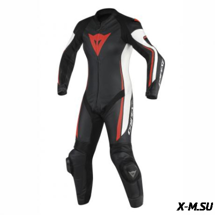 Комбинезон кож. ASSEN 1 PC PERF. LADY BLACK/WHITE/RED-FLUO