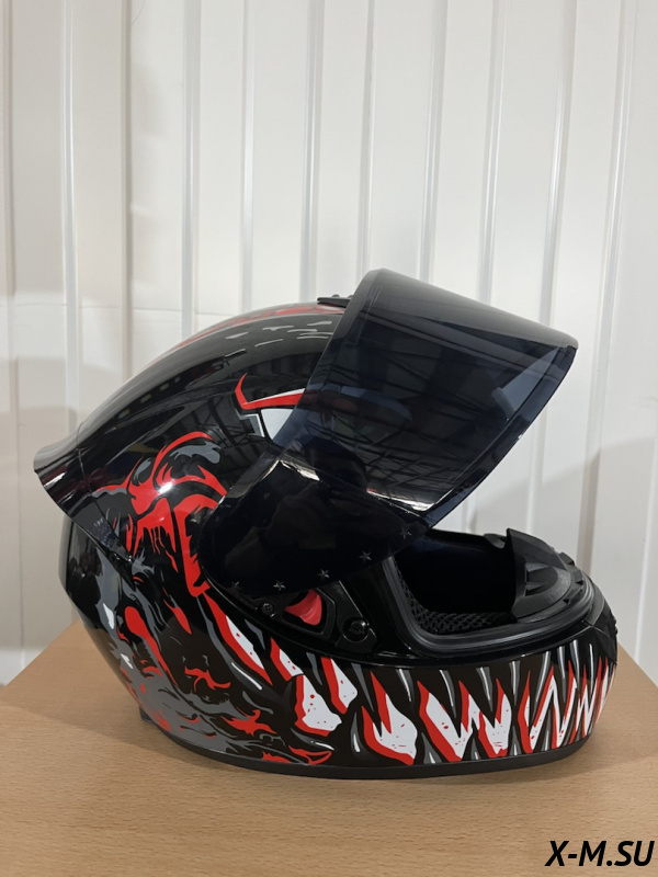 Шлем интеграл HETOSHI XD1-94 цв. Черно-красный  р. XXL